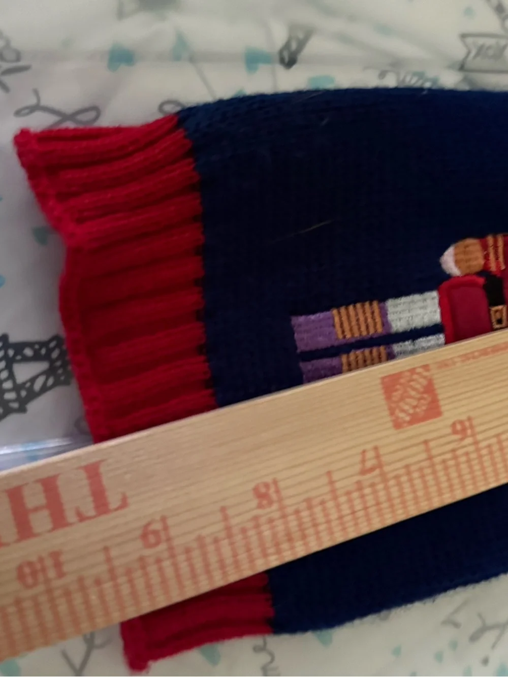 Red and Blue Knit Dog Sweater